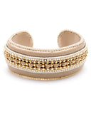 Azuni Talia Leather Bangle in Savanna