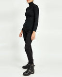 Black Ribbed Roll Neck Jumper