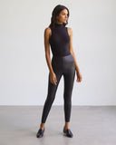 Commando Faux Leather Crocodile Print Leggings in Black