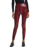 Commando Faux Leather Leggings in Red Snake