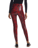 Commando Faux Leather Leggings in Red Snake