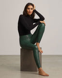 Commando Faux Leather Leggings in Green Croc