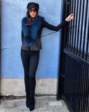 Fannie Porters Sapphire Blue Fur Gilet