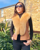 Fannie Porters Caramel Fur Gilet