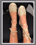 Gold Lace Up Espadrille