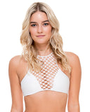 Luli Fama Sailors Kiss Fishnet High Neck Top