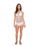 Luli Fama Sailors Kiss Fishnet T Back Romper