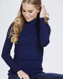 Navy Roll Neck Jumper