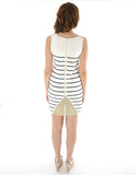 Odemai Cream and Navy Shift Dress