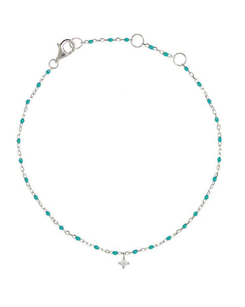 Penny Levi Sterling Silver and Turquoise Bead Bracelet