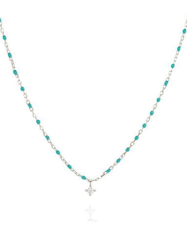 Penny Levi Sterling Silver and Turquoise Bead Necklace