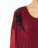 Prey of London Embellished Feather Oversized Top