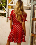 Seven Wonders Kaya SS Wrap Dress in Red Spot