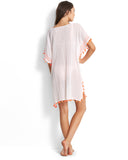 Seafolly White Mini Tassel Gauze Kaftan