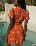 Seven Wonders Holly Mini Dress in Floral Rust