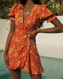 Seven Wonders Holly Mini Dress in Floral Rust