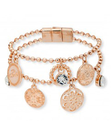 Bibi Bijoux Rose Gold Coin and Charm Bracelet