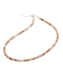 By Niya Dazzle Me Nude Mesh with Rose Gold Crystal Necklace