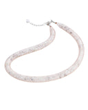 By Niya Flashbulb Fireflies Nude Mesh with White Clear and Rainbow Crystal Necklace