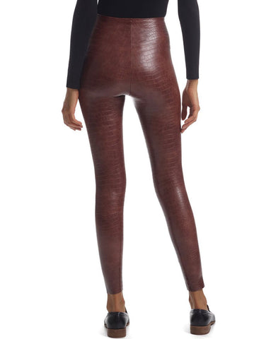 Commando Faux Leather Leggings in Red Snake