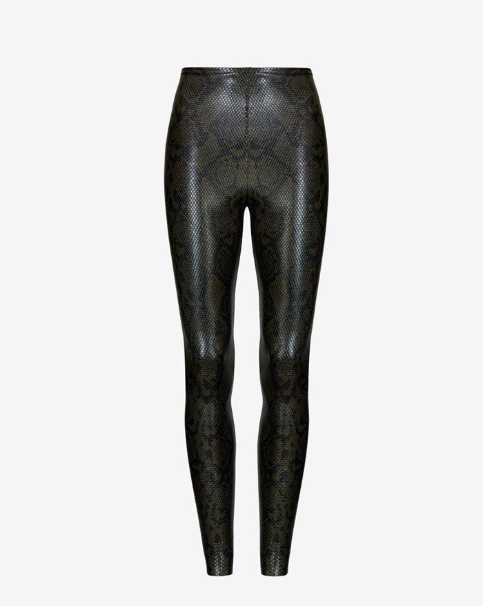 commando faux leather animal legging-neon snake Bottoms leggings at Luxeden  1