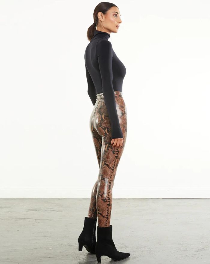 Commando Faux Leather Leggings in Tawny Python, Winter 2022