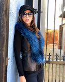 Fannie Porters Sapphire Blue Fur Gilet