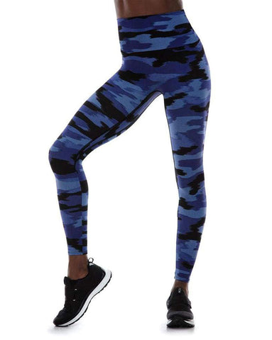 K-DEER Sneaker Length (7/8) Royal Blue / Black Zebra Leggings Women's Size  Large
