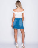 Lily Embroidered Denim Skirt