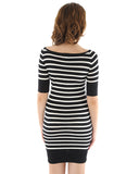 Odemai Black and Cream Striped Dress