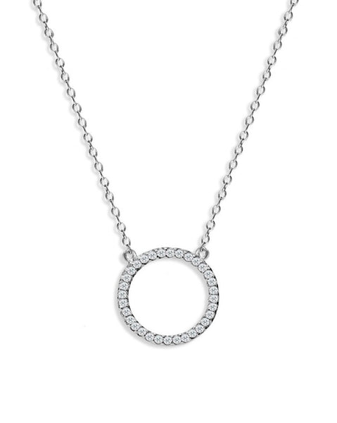 Penny Levi Pave Circle Pendant Necklace
