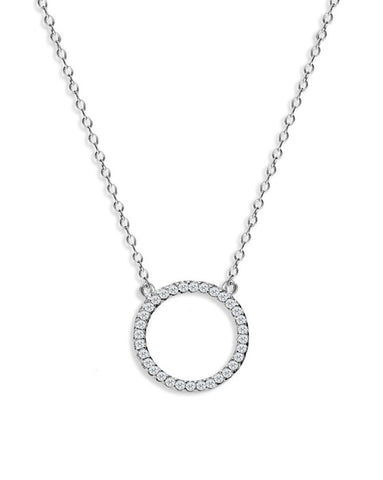 Penny Levi Pave Circle Pendant Necklace