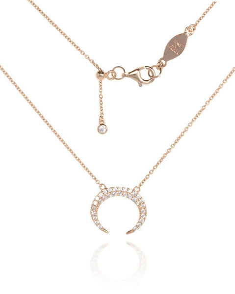 Penny Levi Rose Gold Crescent Necklace