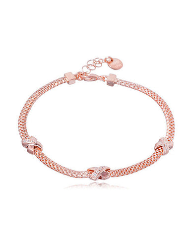 Penny Levi Rose Gold Plated Bracelet with Three Kisses