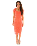 The Pretty Dress Company Rimini Coral Lace Dress